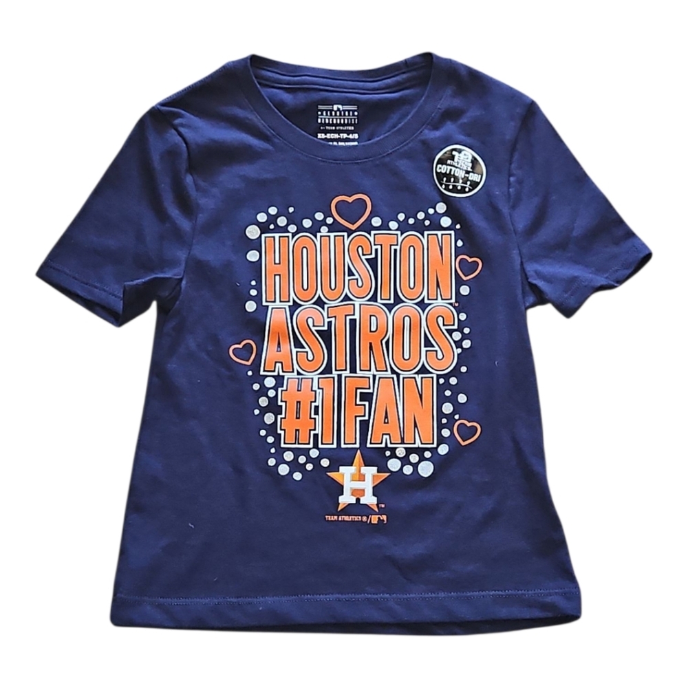 MLB 'Houston Astros #1 Fan' Girls Tshirt Short Sleeves NWT